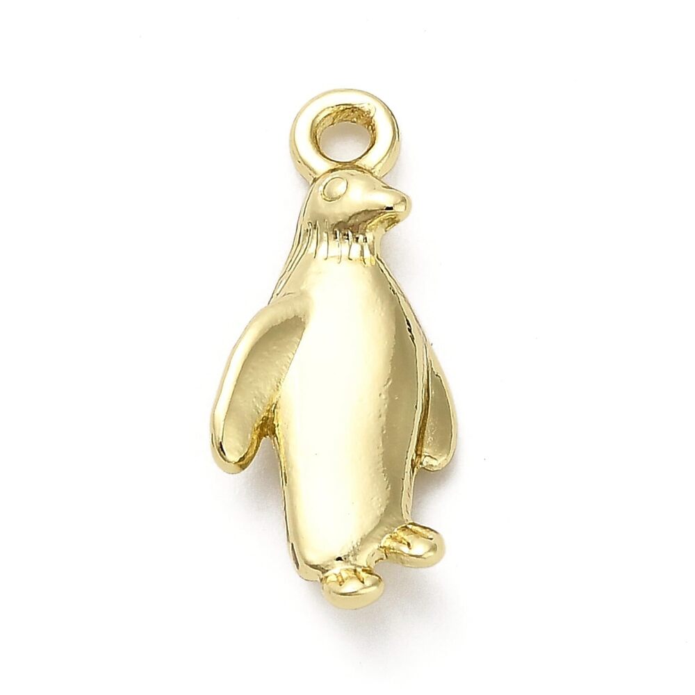 3378 20 pcs Golden Color Lovely Penguin Alloy Charms Winter Ocean Animals